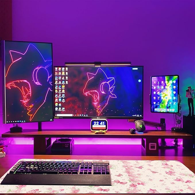 Butterfly Theme Desk Mat for Women, Large PU Leather Desk Pad with Non-Slip Base, Romantic Office Keyboard Mat for Gaming & Home Work, Enchanting Gift Idea（27.56 * 13.78in）