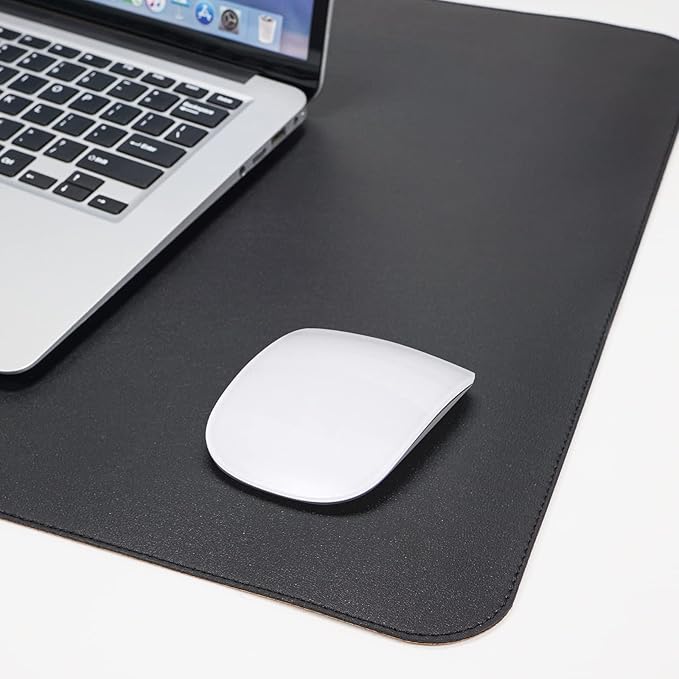 AFIING Cork Desk Mat 47" x 23.6", Dual-Sided Natural Cork & PU Leather Desk Pad, Non-Slip Waterproof Large Mouse Pad for Office, Home & Gaming (Black)