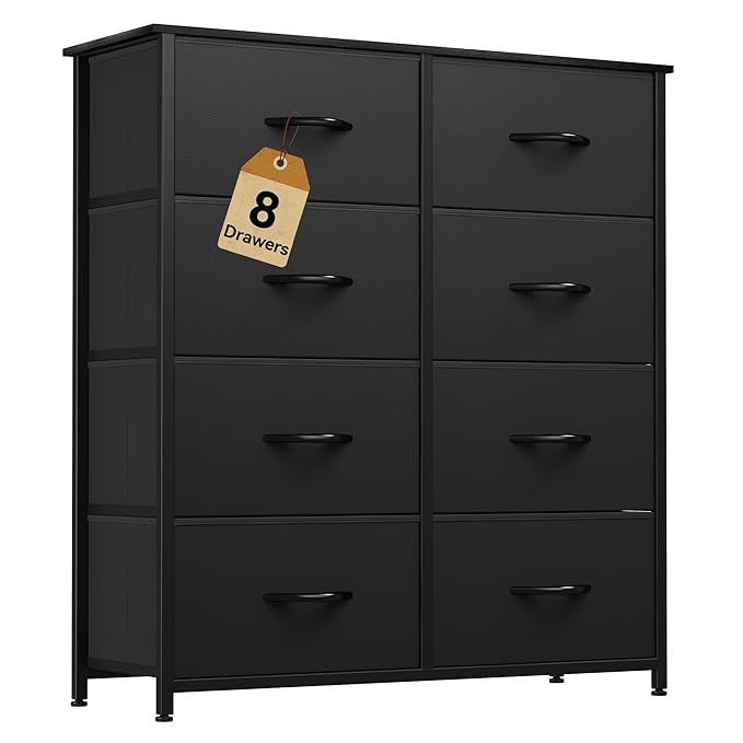 DWVO 8-Drawer Fabric Dresser, Furniture Storage Tower Cabinet, Organizer for Bedroom