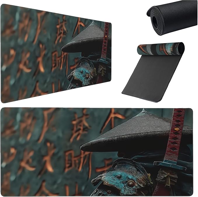 Large Extended Gaming Mouse Pad with Stitched Edges, (35.4X15.7In) Durable Non-Slip Natural Rubber Base, Waterproof Computer Keyboard Pad Mat for Esports Pros/Gamer/Desktop/Office/Home (C)