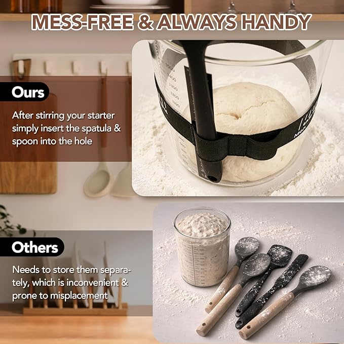 50oz Sourdough Starter Jar Kit, Wide Mouth Sourdough Jar for Sour Dough Bread, Sourdough Starter Kit & Sourdough Bread Baking Supplies, Sour Dough Starter Jars for Beginners and Pro(2 Pack)