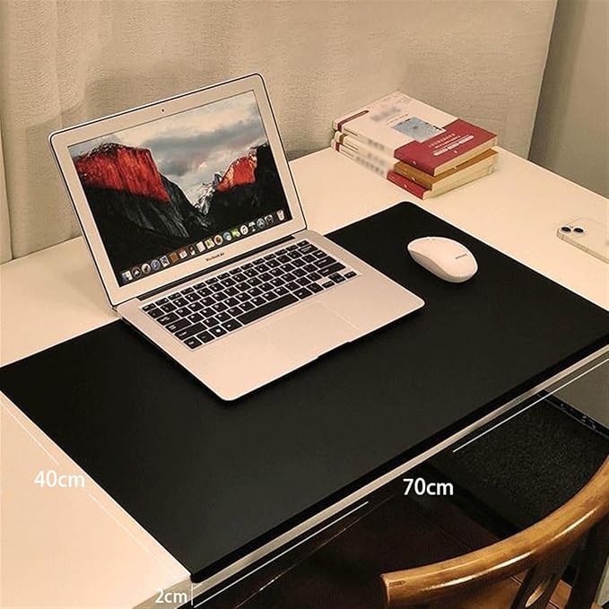 Lifup Non-Slip Desk Pad Protector, Self Adhesive Writing Mat with Full Grip Fixation Lip, Waterproof PU Leather Large Mouse Pad for Home Office Gaming Gray 31.5" x 19.7"