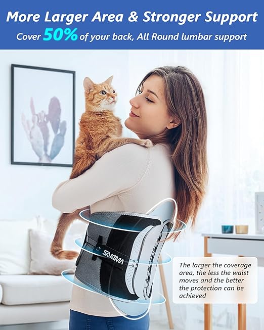 Back Brace for Lower Back Pain Relief with Pulley Support System, Adjustable Lumbar Support Belt with Lumbar Panel, Breathable, Strong Support Design For Herniated Disc, Sciatica, Scoliosis (Large)