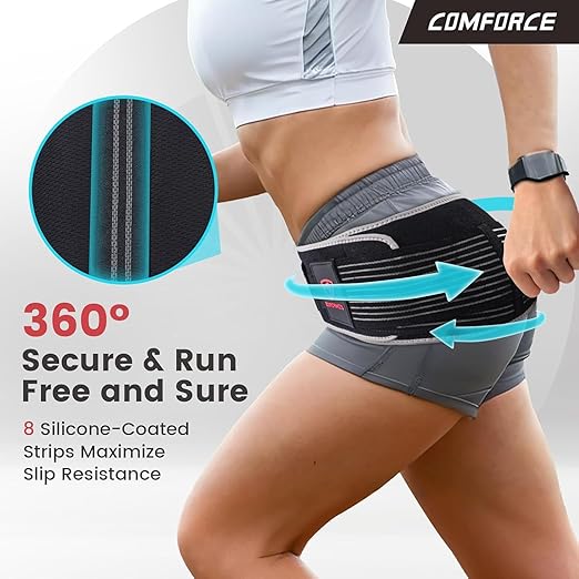 Women Sacroiliac Belt for Lower Back Pain Relief, Adjustable Hip Brace with Ice Pack, SI Joint Hip Belt for Postpartum Recovery & Lumbar Support (Fits Waist circumference 30-39 Inches)