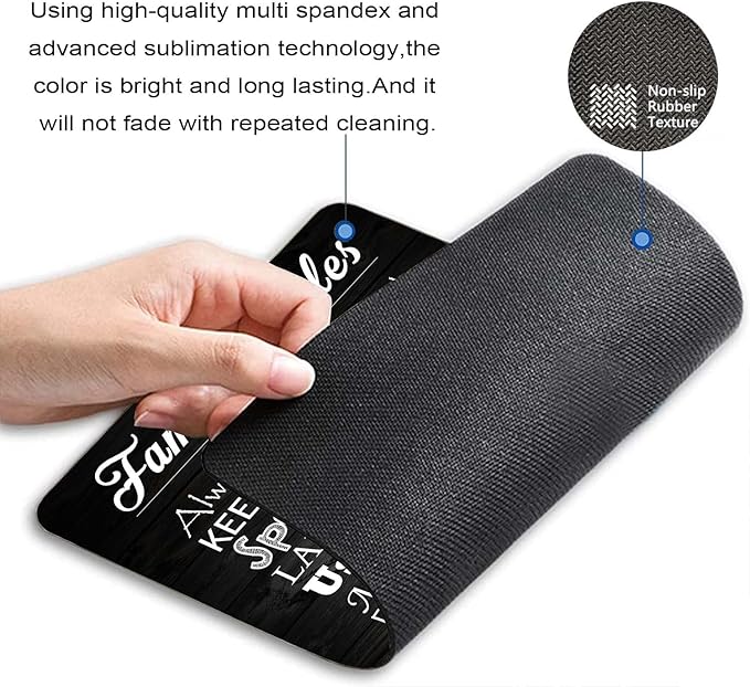 Family Rules Motivational Quotes Customized Rectangle Non-Slip Rubber MousePads for Office Home Laptop, Computer Mouse Pad for Wireless Mouse, 9.5"x7.9"x0.12" Inch(240mm x 200mm x 3mm)