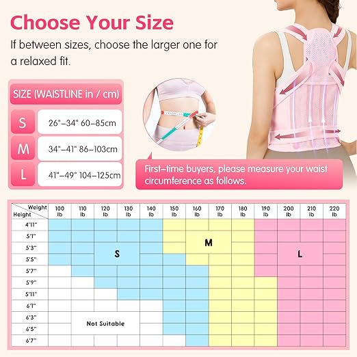Posture Corrector for Women & Men, Adjustable Back Brace with Shoulder Straightener & Lumbar Support for Upper & Lower Back Pain Relief, Spine Support, Hunchback & Scoliosis, Beige, Large
