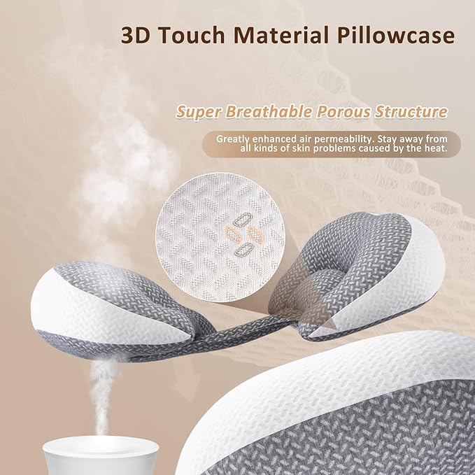 Chilling Home Portable Pregnancy Pillow Memory Foam–Maternity Body Pillow for Sleeping- Multifunctional Pregnancy Wedge Pillow for Back, Belly, Ideal for Pregnant Women,with Grey Removable Cover