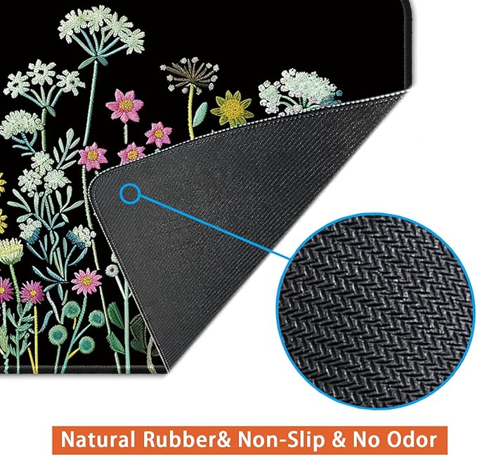 Desk Pad Protector, Office Desk Mat, Large Mouse Pad, Non-Slip Desk Blotter, 23.6x11.8 inch, Watercolor Flower