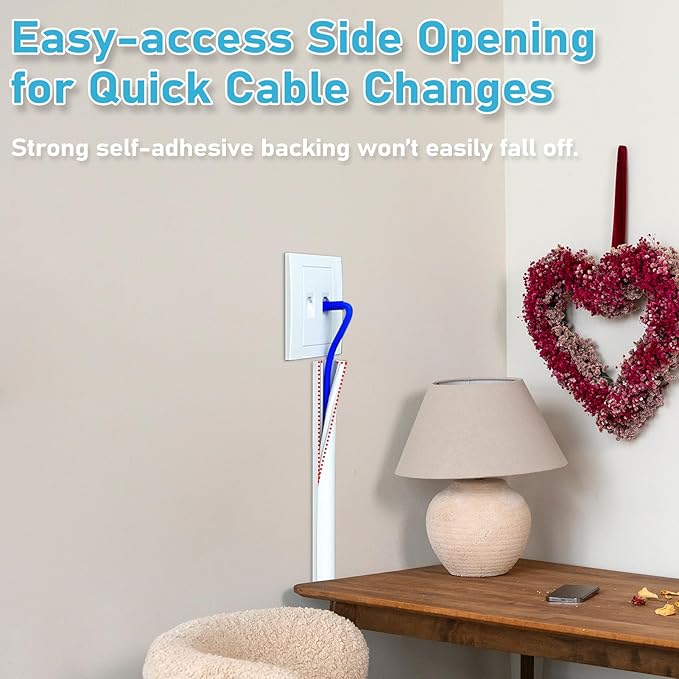39" Cord Hider Wall, Self Adhesive Silicone Cord Covers for Wires On Wall, Cord Hider for Wall Mount TV, Flexible Cable Cover Raceway Kit for 1 Wire, White (0.59" W x 0.39" H)