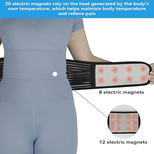 Back Support with Magnet, Tourmaline Magnetic Back Braces for Lower Back Pain Relief, Self Heating & Soothing Waist Band, Lumbar Support Belt for Herniated Disc/Sciatica (X-Large)