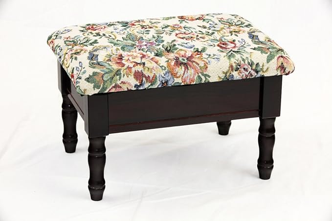 Frenchi Furniture Foot Stool, 15.8"D x 11.8"W x 9.8"H, Cherry
