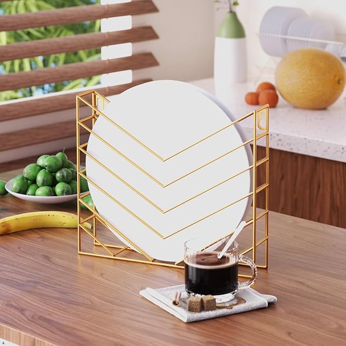 CROISSANT Black Wall Mounted File Organizer,Metal Magazine Basket, Concave Wall Mounted Magazine Rack, Suitable for Hanging File Folders for Office Living Room (Golden, 2 Pack)