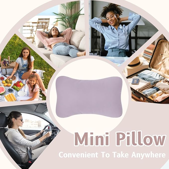 vocheer Small Pillows for Sleeping, 11"x7" Mini Pillow for Travel, Tiny Pillow for Neck, Lumbar, Knee, Wrist, Pets, Cotton Small Back Pillows for Travel, Bed, Office, Machine Washable, Mauve-2pc