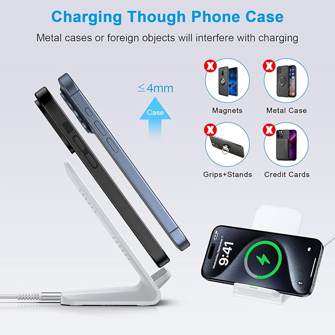 Pixel Fast Wireless Charger, 15W Wireless Charging Stand for Google Pixel 10a 10 Pro XL Fold 9a 9 Pro XL 8a 8 Pro 7a 7 Pro 6 Pro, Android Phone Wireless Charger Stand for Samsung Galaxy S26 S25 Ultra