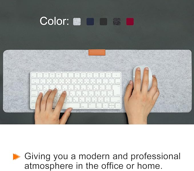 PATIKIL 24x13 Desk Mat Protector, Dual Side Soft Smooth Mouse Pad Writing Mat for Office Home, Gray