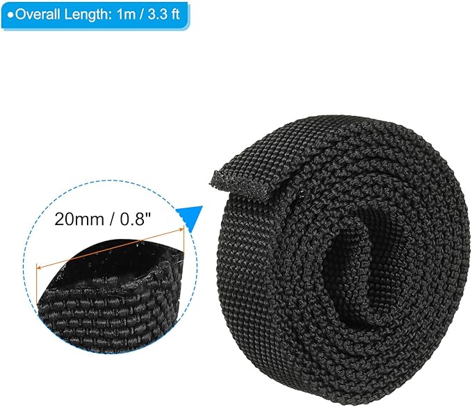 PATIKIL 0.5" Dia 3.3FT Nylon Protective Hose Sleeve, Cable Cover Sheath Protection for Welding Tig Torch Hydraulic Hose, Black