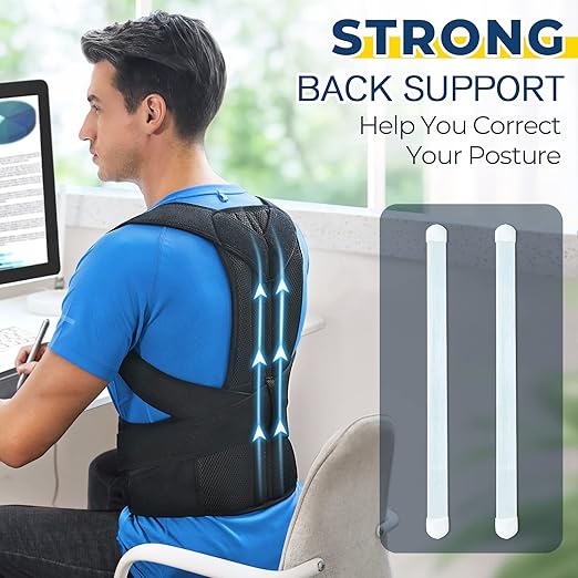 DIANMEI Back Brace Posture Corrector for Women and Men, Back Braces for Upper and Lower Back Pain Relief, Adjustable and Fully Back Support Improve Posture and Lumbar Support(L, 35.3"-39.5" Waist)