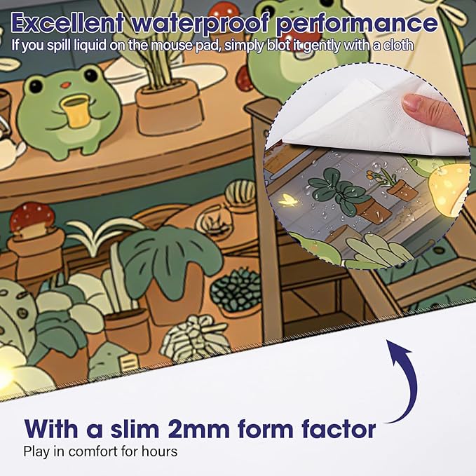 Large Extended Mouse Pad with Stitched Edges (35.4”x15.6”) - Waterproof Desk Mat, Non-Slip Rubber Base for All-Desk Coverage, Perfect for Gaming, Office, and Home