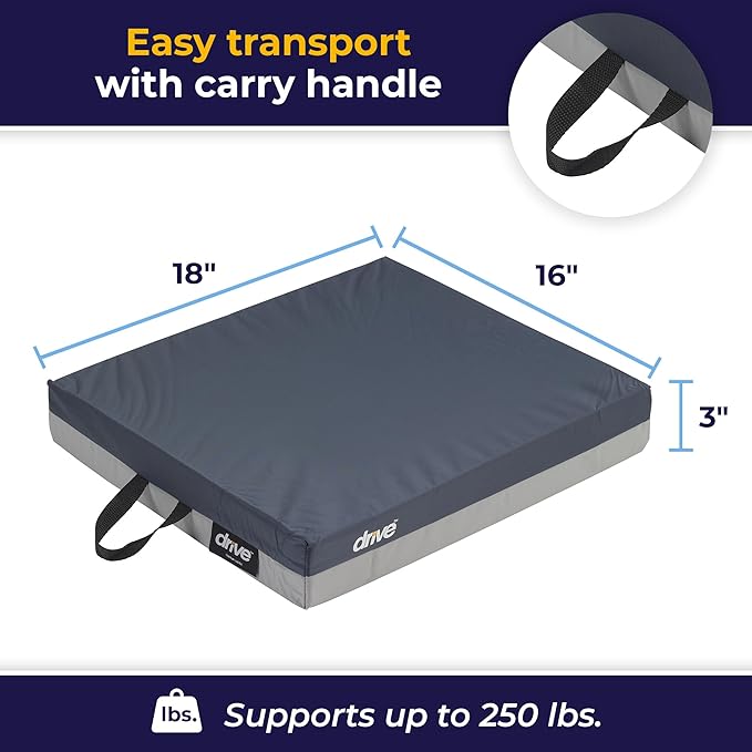 Drive Medical 14886 Skin Protection Gel "E" Wheelchair Seat Cushion