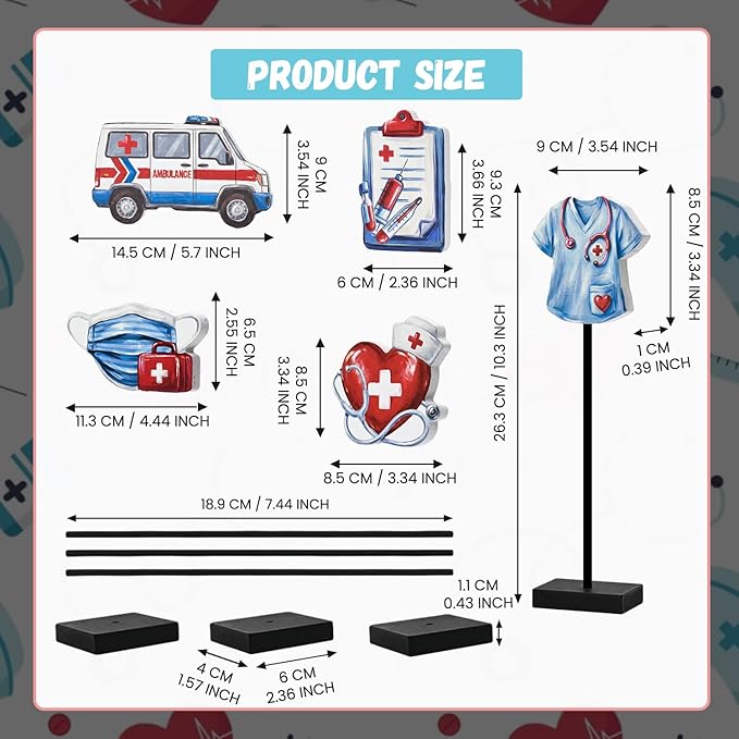 Smile Nurse Appreciation Wooden Tabletop Block Sign Indoor Decor for Nurse Month & Nurses Week