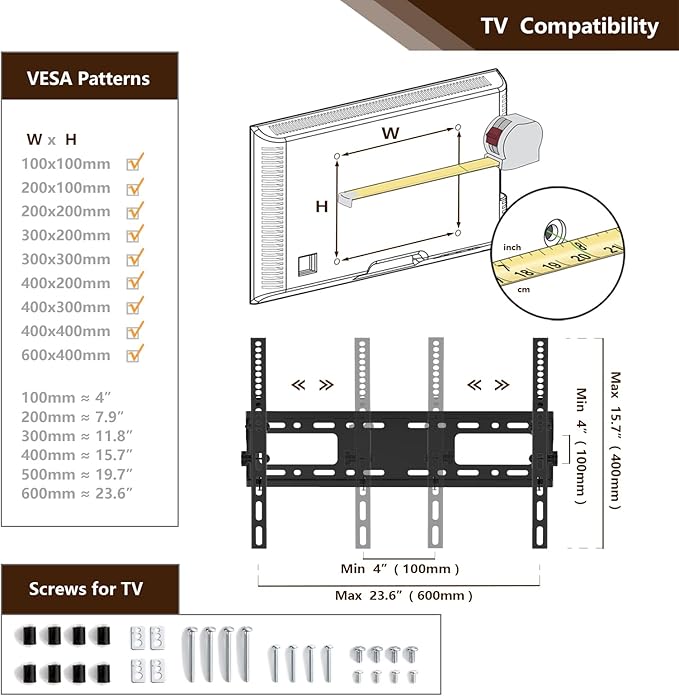 Mobile TV Stand Rolling TV Cart Floor Stand with Mount on Lockable Wheels Height Adjustable Shelf for 32-83 Inch TV Stand Flat Screen or Curved TVs Monitors Display Trolley (Black with 2 TV Brackets)