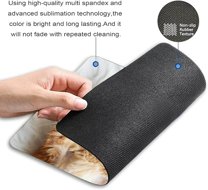 Mouse Pad, Rectangle Cute Little Kitten Sleeps Anti-Slip Rubber Mousepad for Gaming Office Laptop Computer PC Men Women Kids, Cute Custom Pattern 9.5"x7.9"x0.12" Inch
