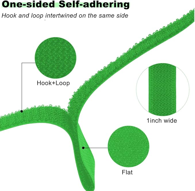 YMCRLUX 1"x16ft Hook and Loop Straps with 25 Metal Buckles, Adjustable Fastening Cable Straps, Cut-to-Length Cinch Strap, Reusable Nylon Securing Cord Ties for Organizer or Storage, 1 inch Wide,Green