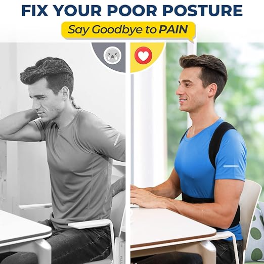DIANMEI Back Brace Posture Corrector for Women and Men, Back Braces for Upper and Lower Back Pain Relief, Adjustable and Fully Back Support Improve Posture and Lumbar Support(S, 26"-30" Waist)