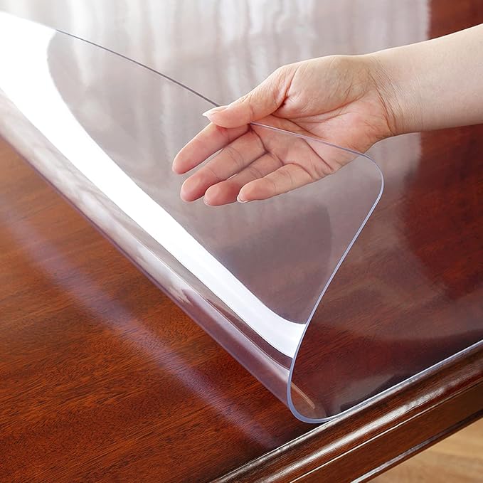 OstepDecor Clear Table Protector 36 x 72 Inch, 2mm Thick Plastic Table Cover, Waterproof PVC Clear Table Cover Protector, Desk Protector Mat, Writing Desk Pad for Desktop, Coffee & Dining Room Table