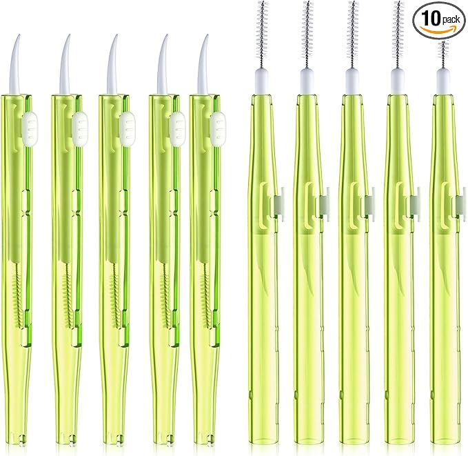 10Pcs Cell Phone Cleaning Kit, Dual Head Anti-Clogging Nylon Brushes Hook Cleaner, Multifunction Mini Cleaning Kits for 17 Pro Max Charging Port, Speaker, Earphone, Tablet, Camera, Keyboard, Yellow