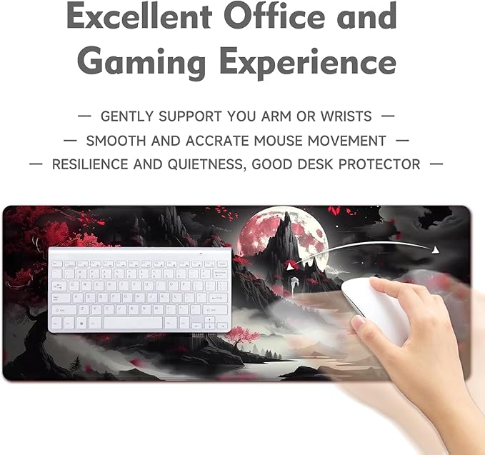 Gaming Mouse Pad Desk Pad XL Large Mouse Mat Office Decor Accessories (Dark Moon)