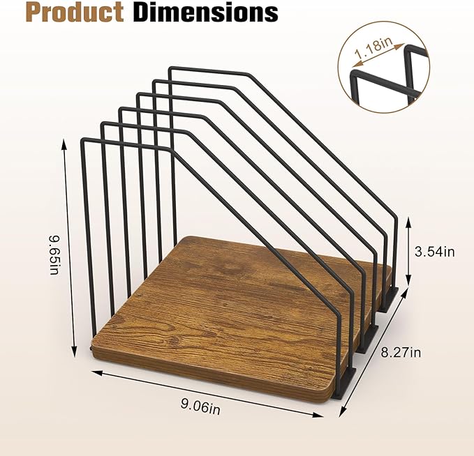 Inclined Desk File Organizer, 5-Section Vertical File Folder Holder, Desk Files Organizer Stand, Metal Files Sorter Rack Stand for Office Home School