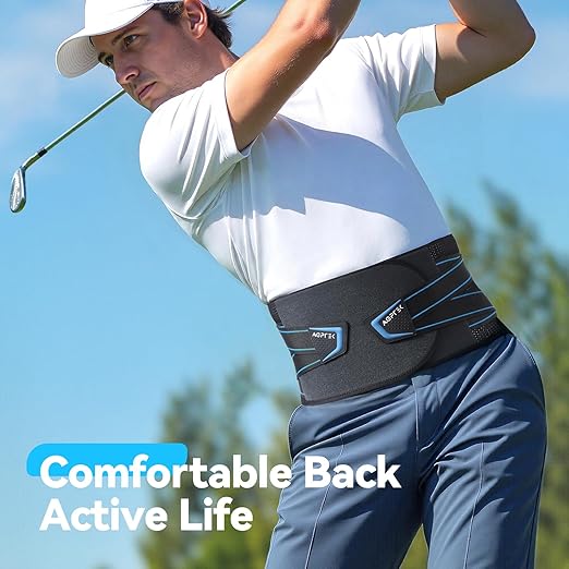 AGPTEK Back Brace for Lower Back Pain Relief, Breathable Air Mesh Back Support Belt with Ergonomic 3D Lumbar Pad for Work, Sciatica, Scoliosis, Herniated Disc, Adjustable Dual Straps, for Men Women (XX-Large)