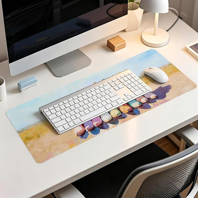 Cowboy Cowgirl Boots Western Mouse Pad,Vintage Western Desk Accessories,Cute Boho Country Aesthetic Desk Mat for Home Office Dorm Desktop Decor,Girly Mousepad,31.5x11.8 Inch