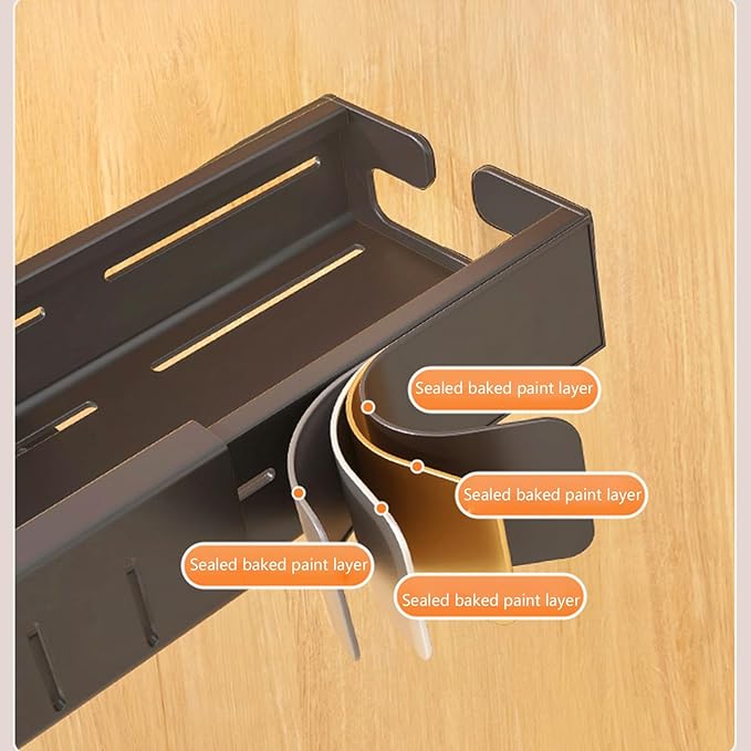 Not Drilling Installation Cable Holder Perfect for Desk with Large Capacity to Store Power Strips and Hide Wire Neatly Unraveled Cable Tray