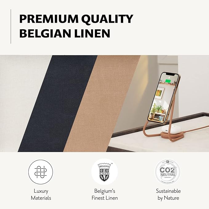 COURANT MAG:2 Wireless Charging Stand - Belgian Linen, 2 in 1 Multi-Device Charger - Magnetic Stand for MagSafe iPhones 16, 15, 14, 13, 12 with Charging Base for AirPod Cases, (Camel)