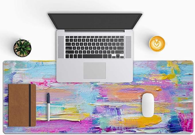 Paint Oil Paints Cover Large Mouse Pad XL Desk Mat Keyboard Mat Cute Office Decor Desk Accessories for Women Men Full Desk Mousepad XL Extended Mouse Mat Laptop Desk Pad 31.5''X11.8''