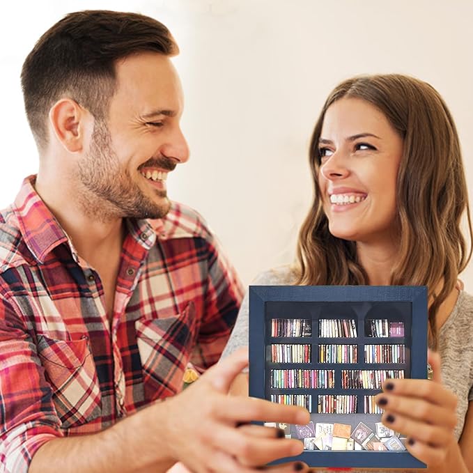 Anxiety Bookshelf – Mini Books Display for Stress Relief and Fun Decor, Perfect Decorative Miniature Library for Book Lovers, Ideal for Home Decor, Office Décor, and Thoughtful Gift Giving - Blue