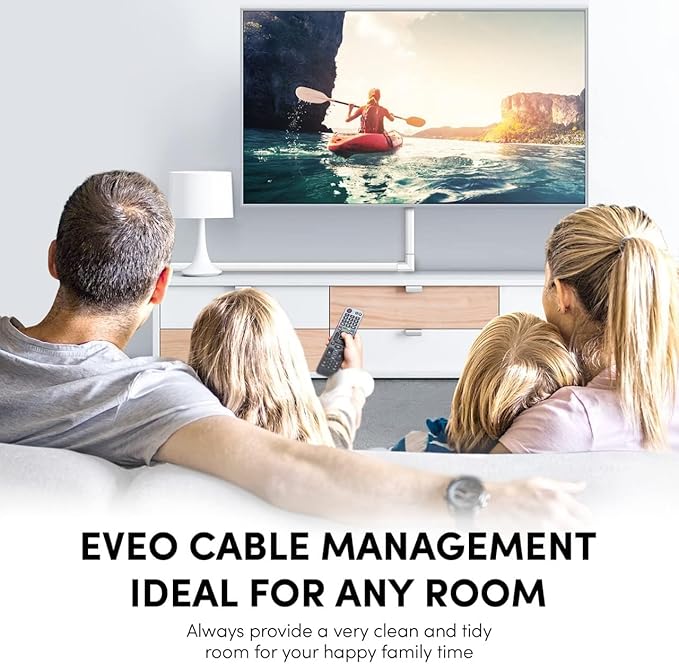 EVEO Cord Hider - 300” Cord Cover Wall Cable Hider, Cable Concealer, Wire Hiders for TV on Wall. Cable Management, Cord Hider Cable Raceway Wire Covers for Cords -18X (L17 W0.95 H0.5) - Medium - White
