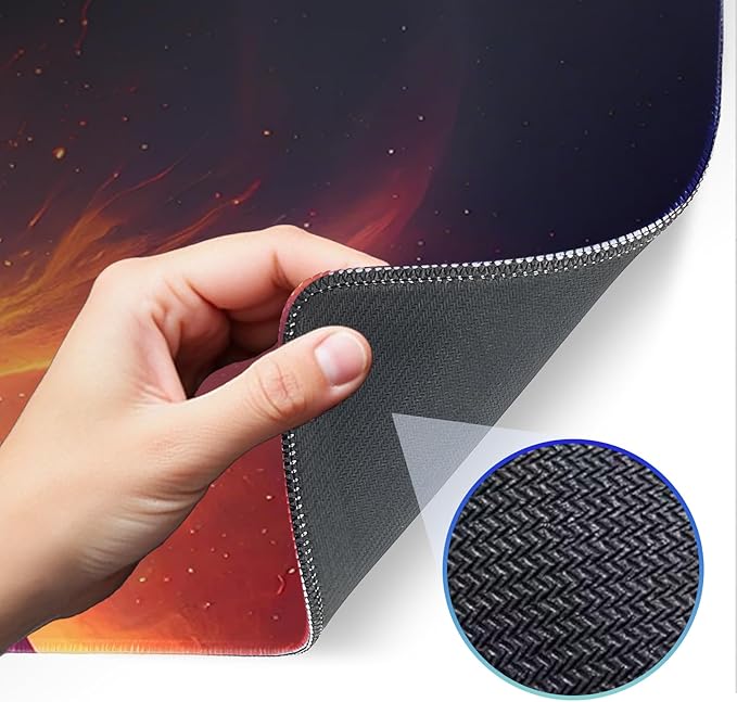 Gaming Mouse Pad, Galaxy Starry Sky Non-Slip Rubber Base with Seam Edge Mouse Pad, Extra Large 31.5x11.8 Inch, Suitable for Home, Office, Gaming