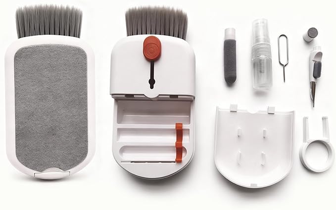 Keyboard Cleaning Kit with Screen Cleaner Brush, 9-in-1 Multi-Purpose Electronics Cleaning Tool Set for Mechanical Keyboard, Laptop, Computer Monitor, Phone, Earbuds, Airpods, and Charging Case