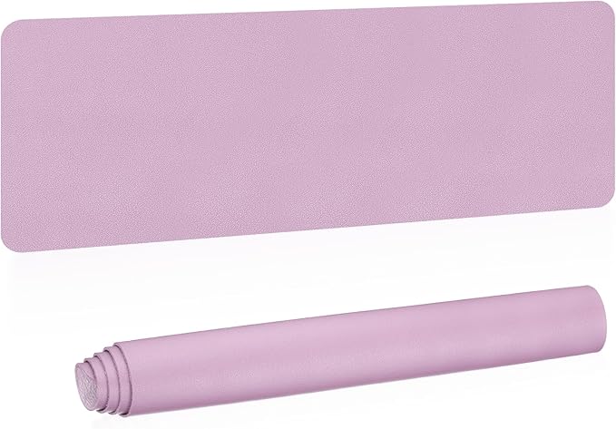 PATIKIL Desk Mat, 55"x17" Non-Slip Waterproof PU Leather Desktop Protector Cover, Dual Sided, Purple