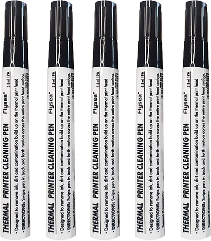 Thermal Printer Cleaning Pen Printhead Cleaner Kit for Electronic Face Sheet Print Head Alcohol Cleaning Card Printer, Pack of 5