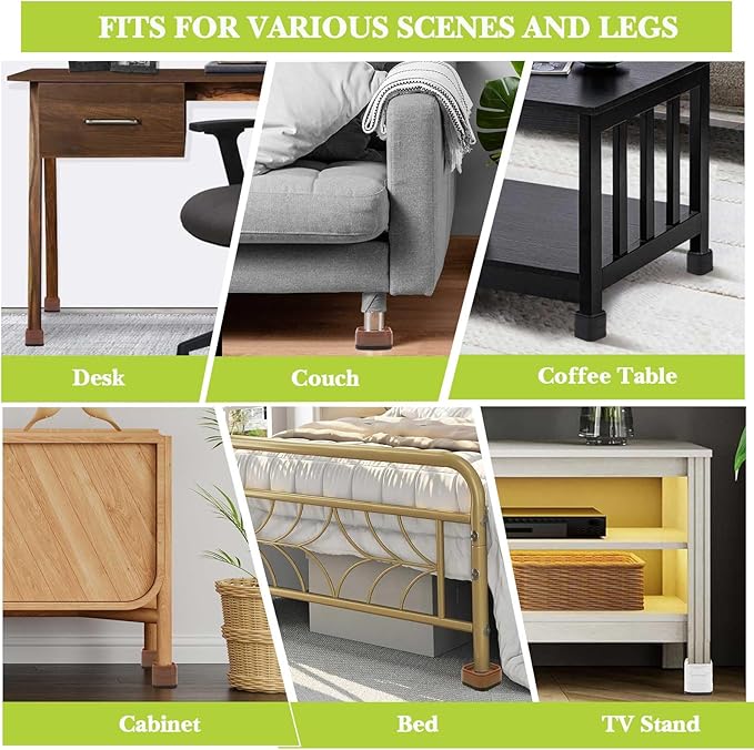 4 Pack Furniture Risers 1 Inch, Adjustable Bed Risers Heavy Duty for Table Desk Couch Chair Sofa Cabinet Bed Legs Dorm, Square Stackable Bed Raisers Blocks Lift Height 1", 2" or 3", Blue