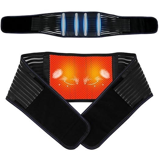 Back Brace for Lower Back Pain Relief, Lumbar Support Belt for Work for Men&Women with Magnet, 4 Reinforced Stays, Self Heating Adjustable Back Support for Sciatica,Herniated Disc,Scoliosis (Small)