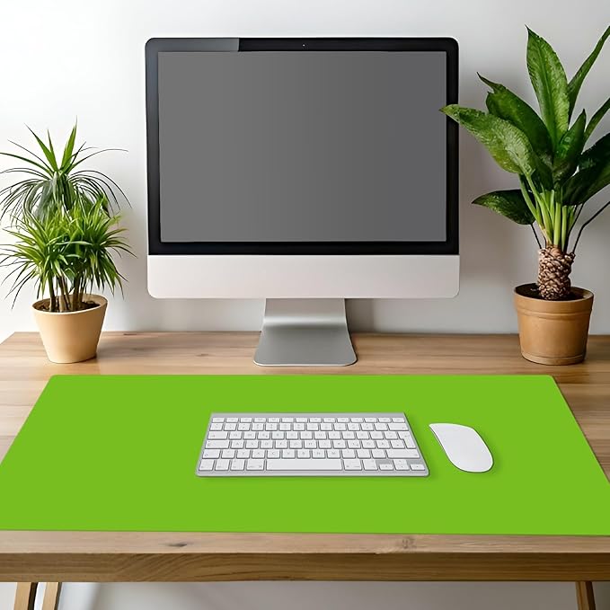 CounterArt Large Lime Green Waterproof Desk Protector 32” x 16” Made in The USA Desk Mat Office Mat Large Mouse Pad