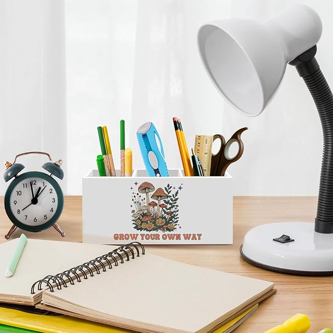 Mental Health Mushroom Pen Pencil Holder for Desk, Inspirational Mushrooms Office Desk Accessories, Mushroom Pen Holders Organizer for Office Classroom home, Motivational Gifts for Women