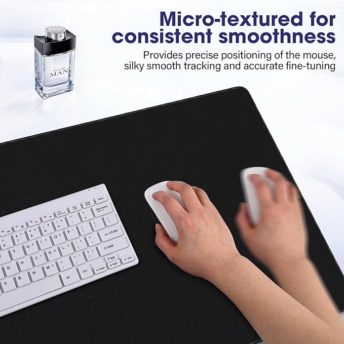 Professional Extended Gaming Mouse Pad - 31.5" x 15.7" Large Desk Mat with Stitched Edges, Waterproof Coating, Non-Slip Rubber Base for Gamers, Esports Pros, Office & Home (Black)