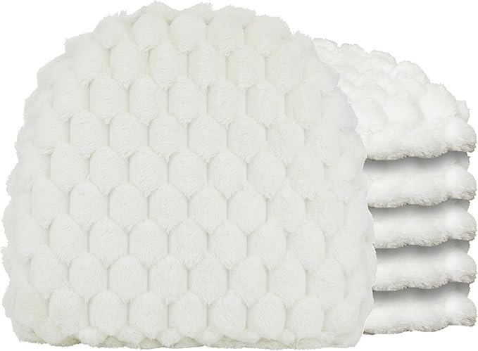 Klear Vu Raindrop The Gripper Non Slip Chair Cushions, Soft & Comfortable Seat Pad, Sitting Pillow for Kitchen, Dining or Office, 6 Count (Pack of 1), Podcast White