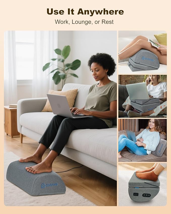 Comfier Under Desk Foot Rest at Work with Heat,Vibration,Ergonomic Heated Footrest,3 Height Under Desk Foot Rest for Office Chair,Foot Stand Support,Gift for Men,Women